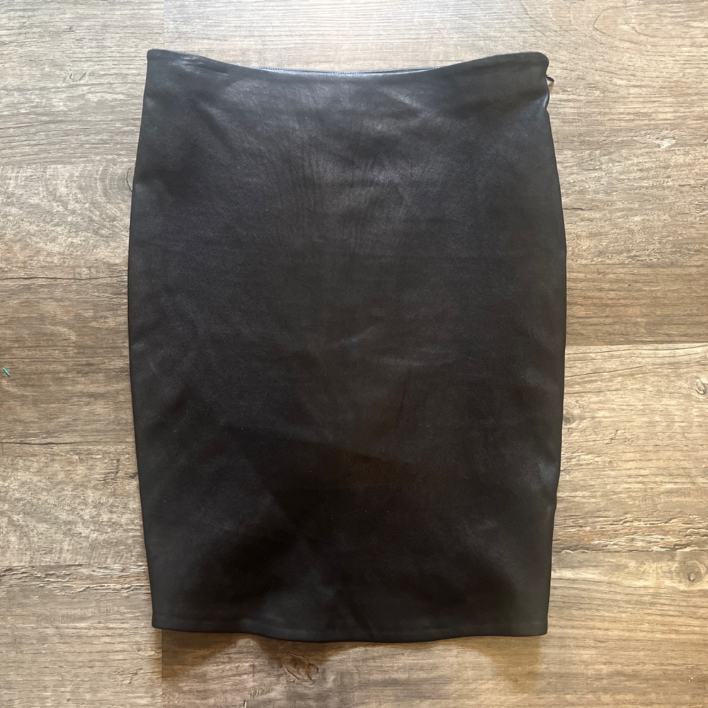FINAL PRICE Skaist Taylor Dark Brown Lamb  Leather Pencil Skirt
